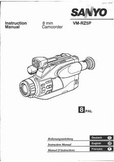 Sanyo VM RZ 5 P manual. Camera Instructions.